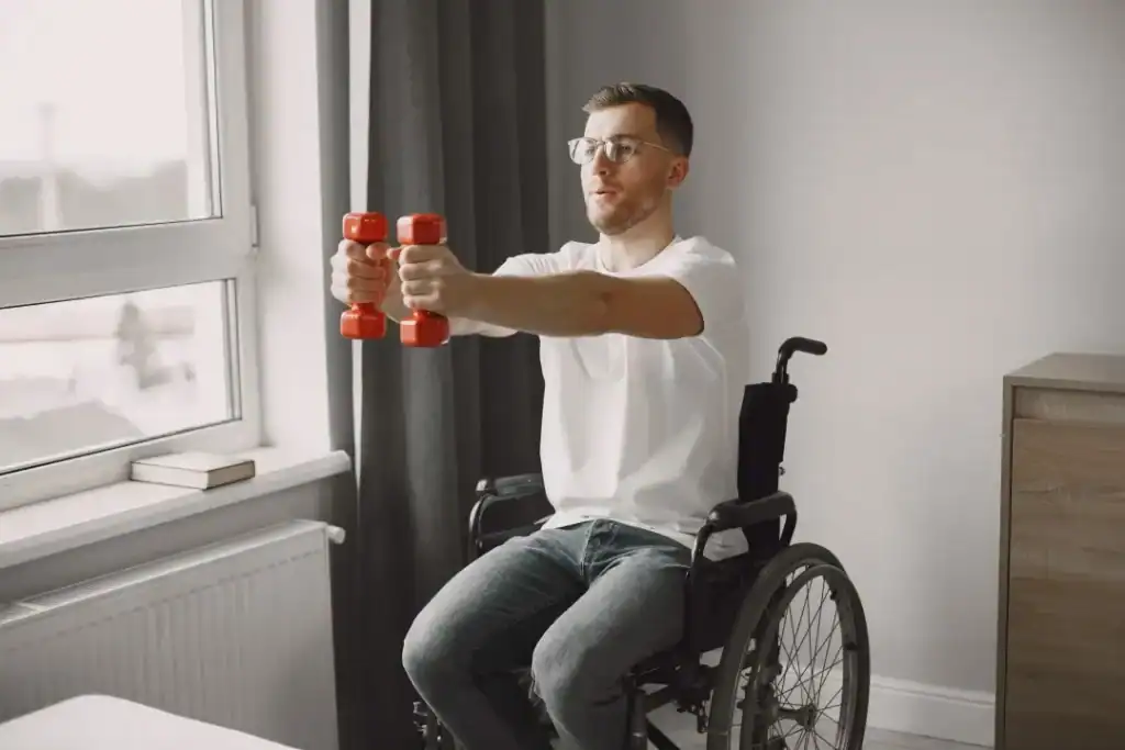 Empowering Weight Loss: A Comprehensive Guide for Individuals with Disabilities 1 Image of man doing exercise in his wheelchair to aid weight loss Blackheath