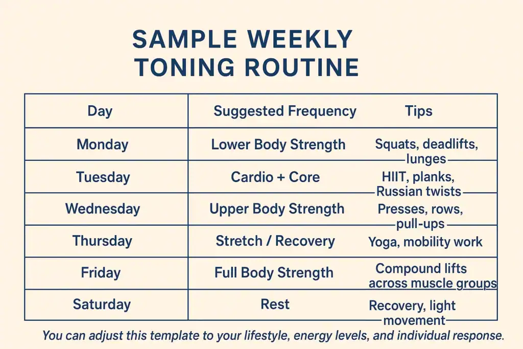 Achieving the Perfect Tone: How Often Should You Exercise for Results? 4 Weekly exercise Blackheath plan graphic